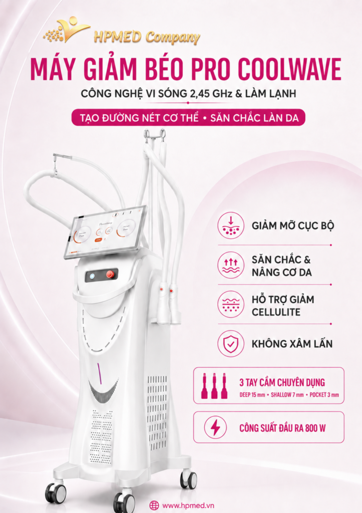Máy giảm béo Pro CoolWave 2,45 GHz với 3 tay cầm Deep Shallow Pocket - HPMED