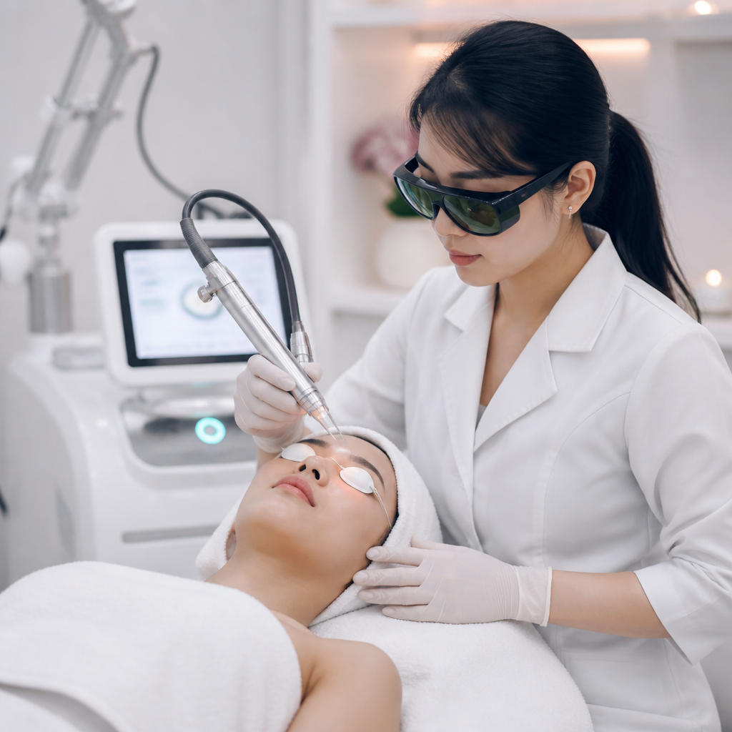 Ảnh minh họa vận hành máy Laser 980nm tại cơ sở thẩm mỹ