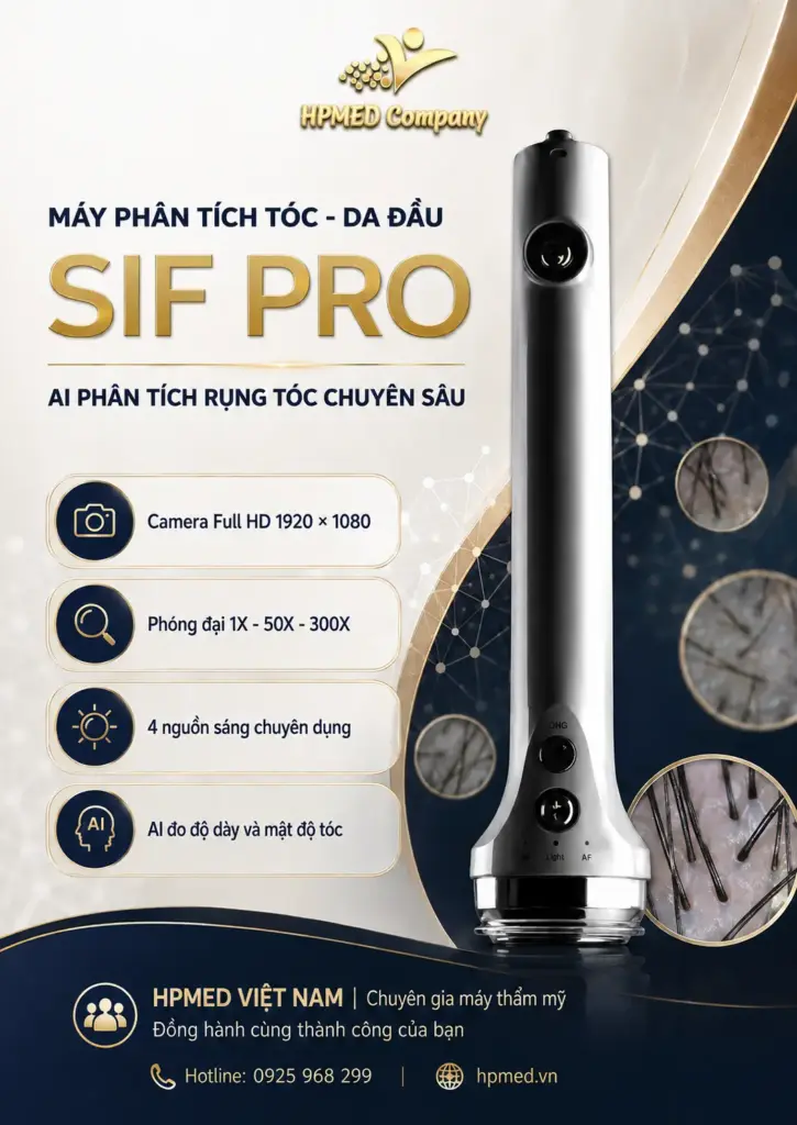 Máy phân tích tóc SIF Pro AI phóng đại 300X tại HPMED