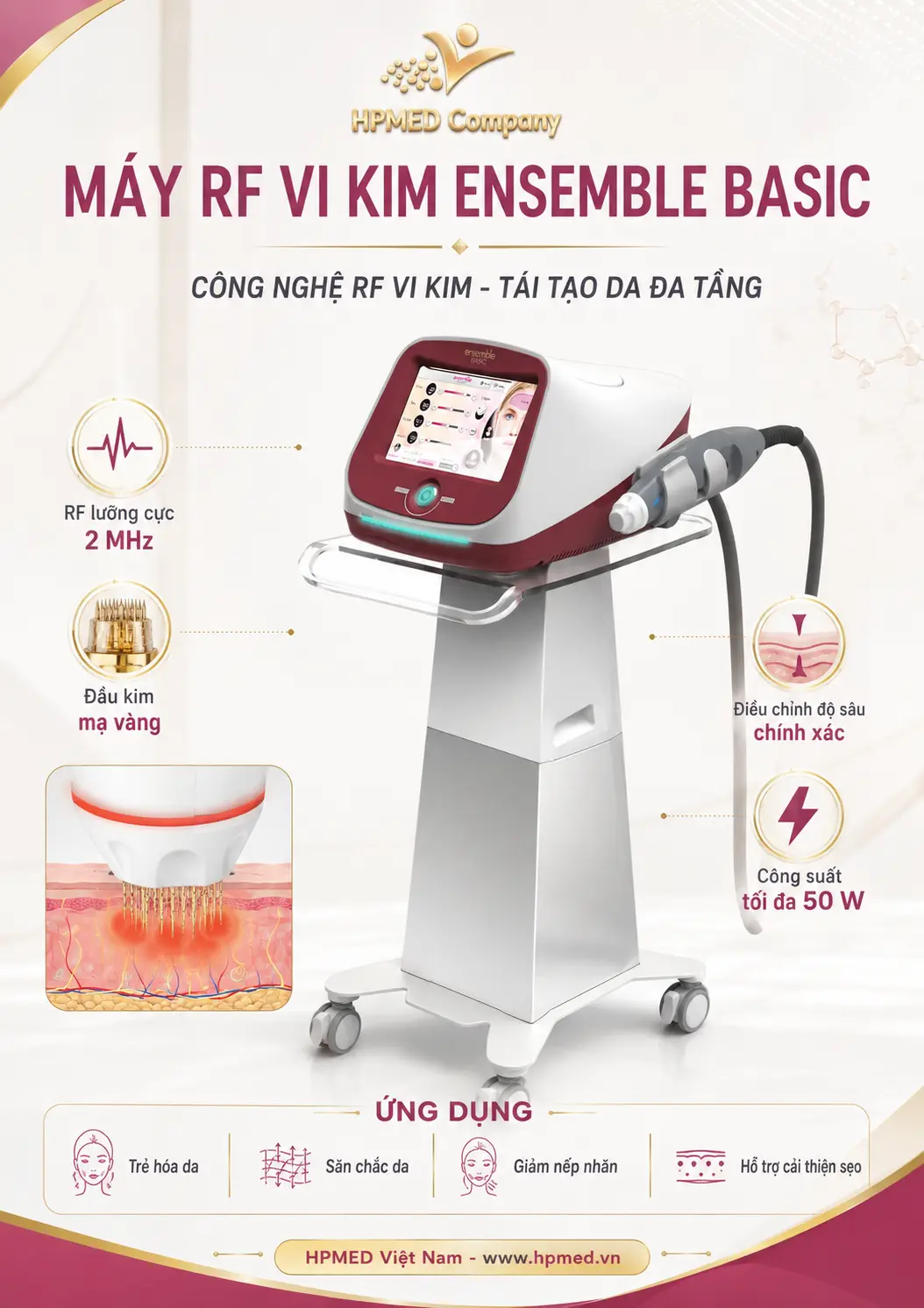 Máy RF vi kim Ensemble Basic 2 MHz tại HPMED Việt Nam