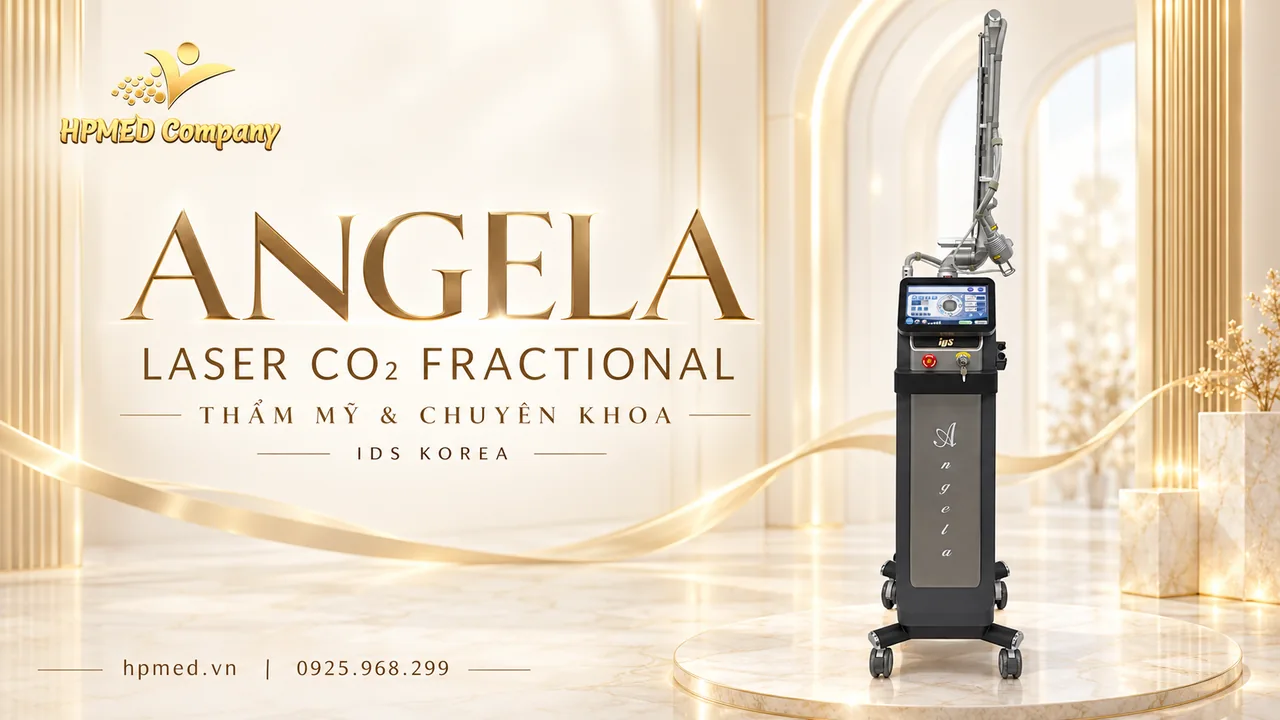 Máy laser CO2 fractional ANGELA IDS trong thiết kế champagne gold HPMED