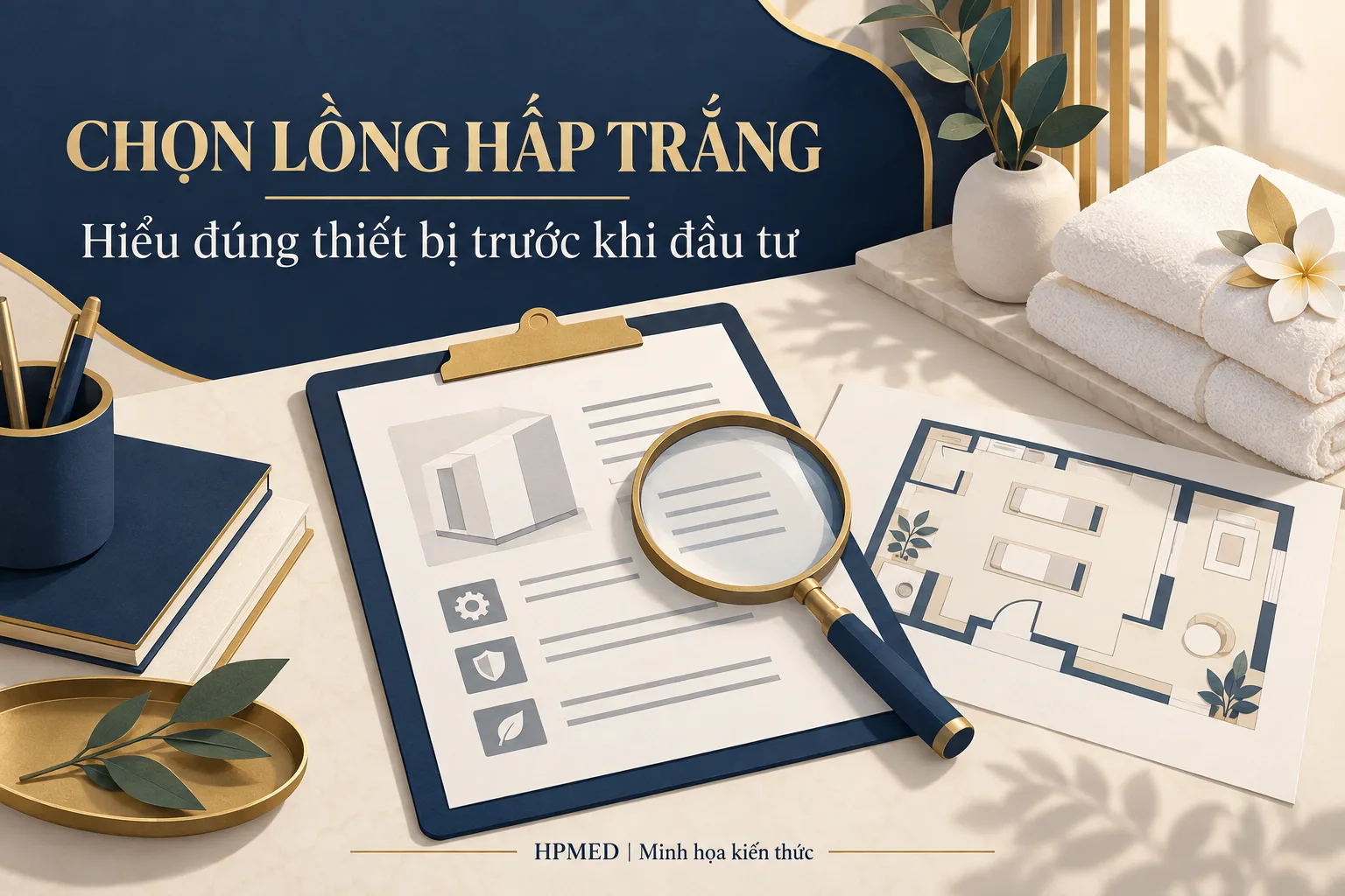 Minh họa kiểm tra tài liệu thiết bị và bố trí phòng trước khi chọn lồng hấp trắng