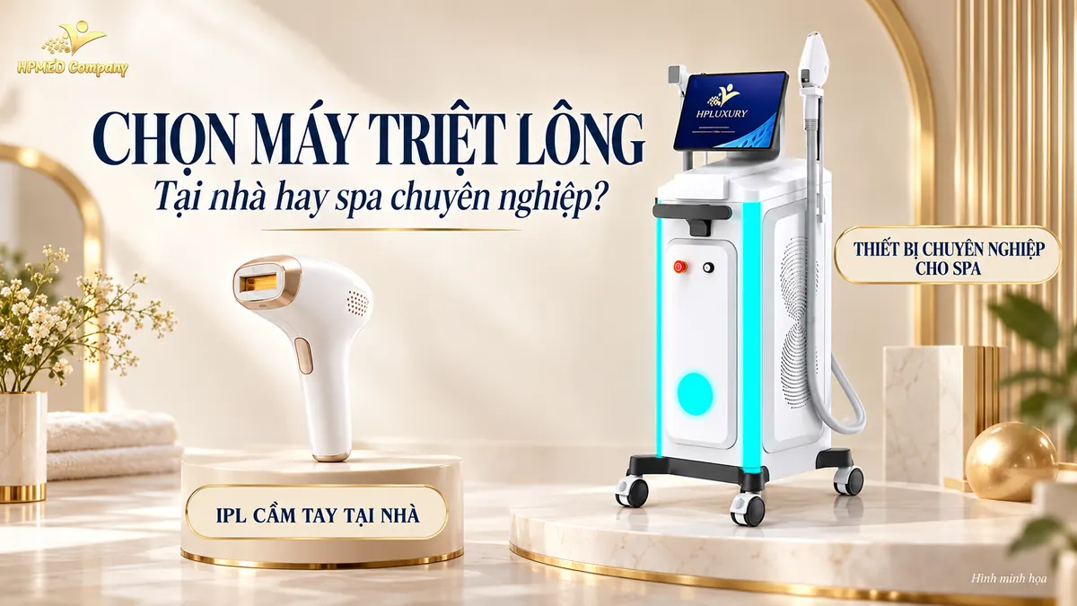 Minh họa máy IPL cầm tay tại nhà và máy triệt lông spa HPLUXURY