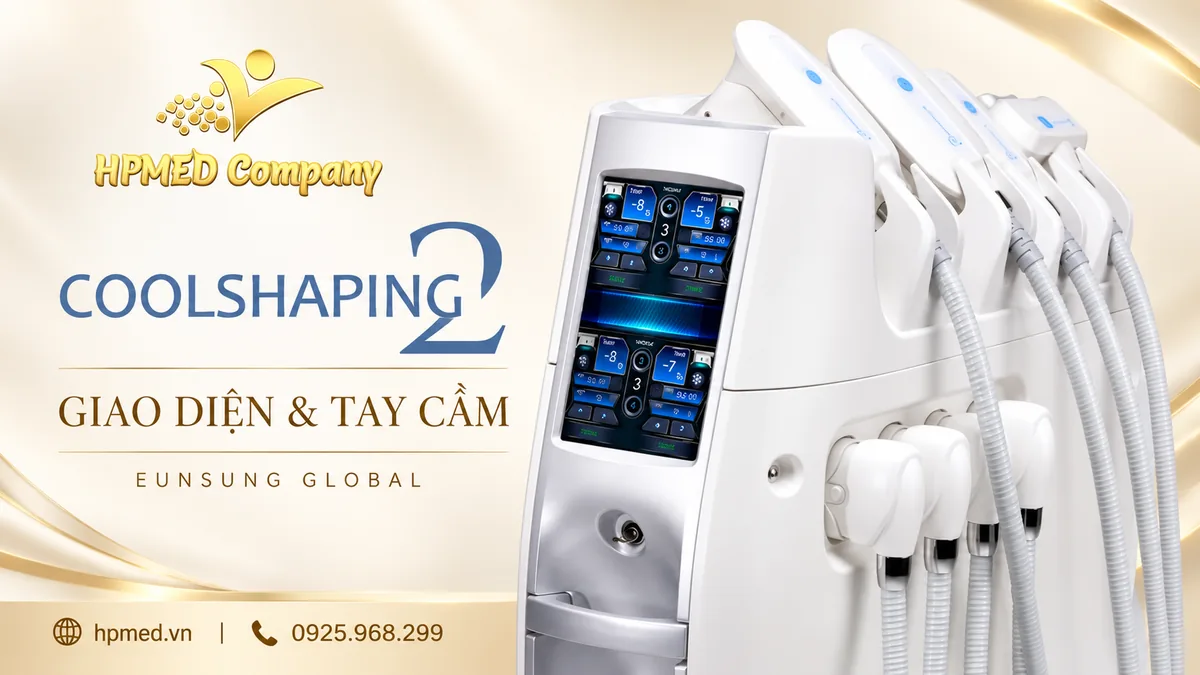 Giao diện điều khiển và cụm tay cầm máy Coolshaping2 Eunsung