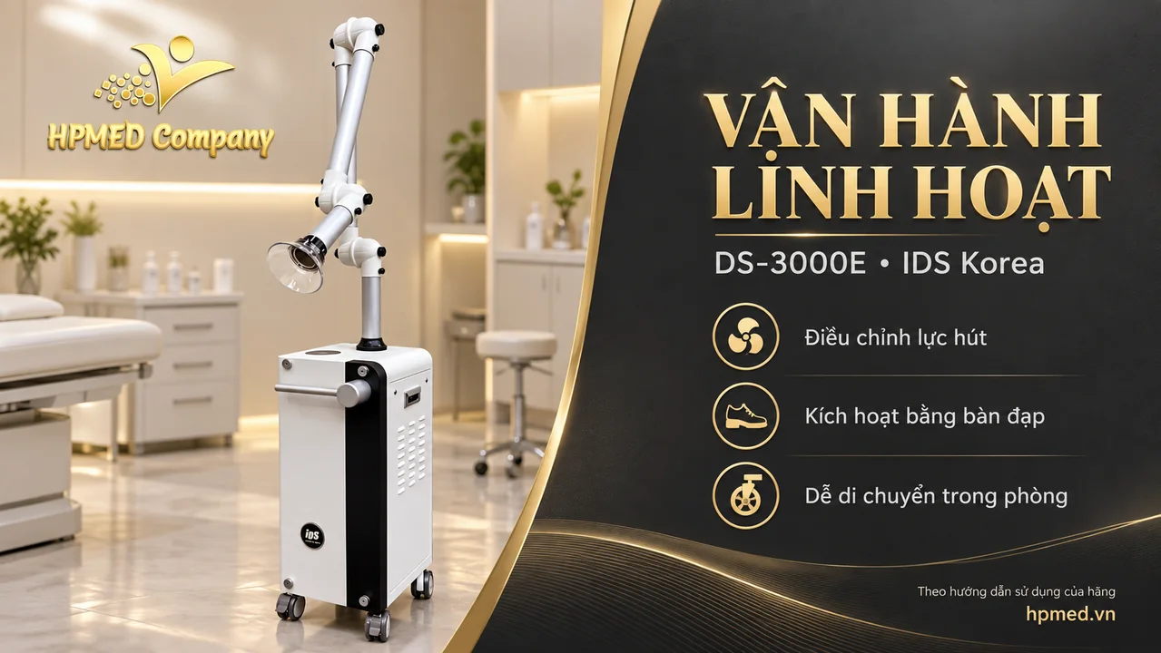 DS-3000E IDS hỗ trợ điều chỉnh lực hút, kích hoạt bằng bàn đạp và di chuyển bằng bánh xe