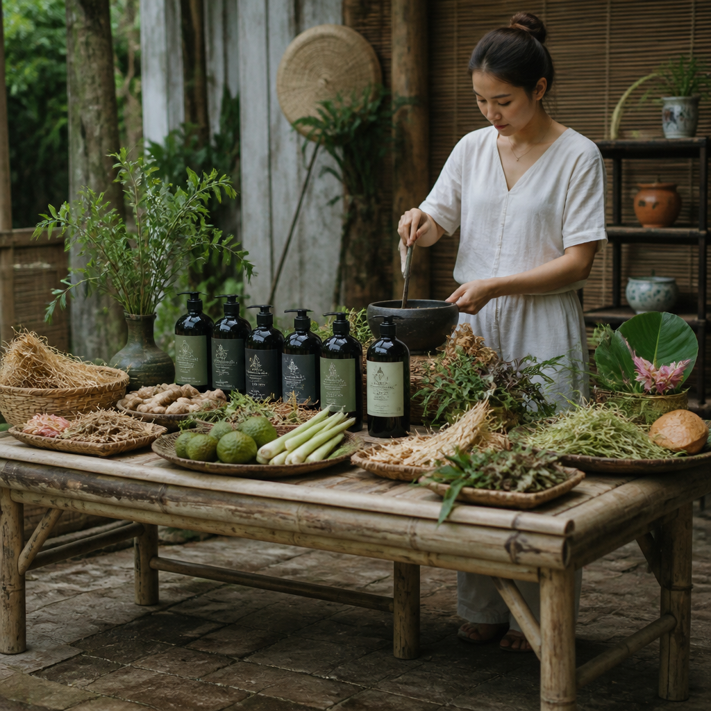 Các loại thảo dược được sử dụng trong gội đầu dưỡng sinh.
