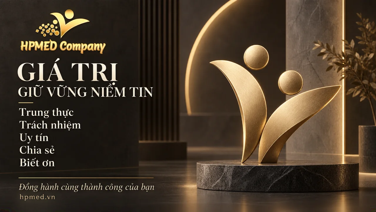 Năm giá trị HPMED: Trung thực, Trách nhiệm, Uy tín, Chia sẻ và Biết ơn