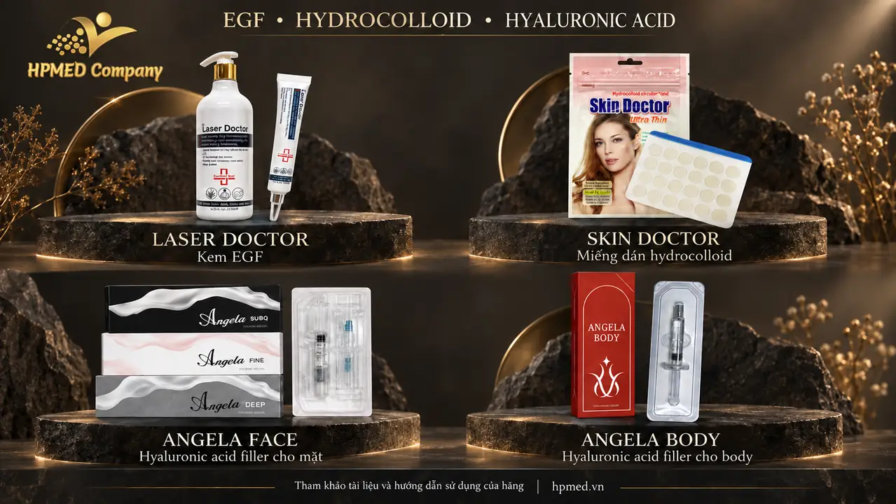 CONSUMABLES IDS: Danh mục sản phẩm tiêu hao cho cơ sở thẩm mỹ 3 LASER DOCTOR kem EGF, SKIN DOCTOR hydrocolloid, ANGELA FACE và ANGELA BODY trong danh mục sản phẩm IDS