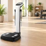 Minh họa máy InBody 370S trong khu vực đánh giá thành phần cơ thể tại phòng gym
