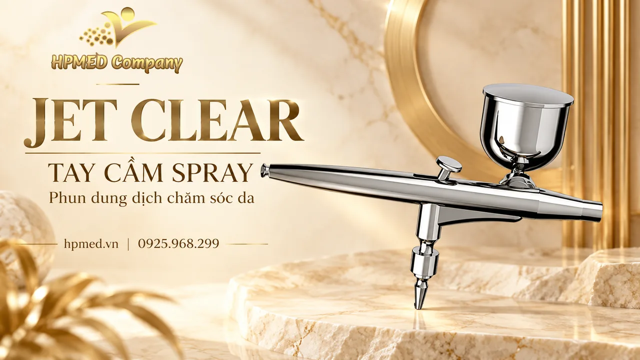 Tay cầm Spray của JET CLEAR Eunsung với cốc chứa dung dịch và đầu phun kim loại