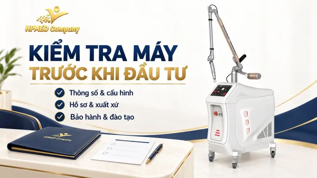 Máy Picotech Premium minh họa việc kiểm tra thông số, hồ sơ và bảo hành trước đầu tư