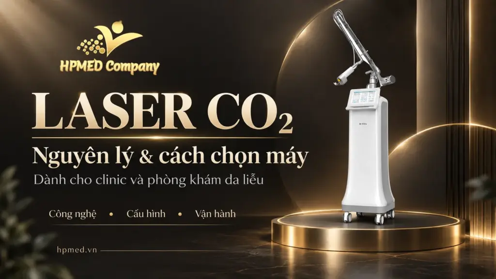 Laser CO2 là gì? Nguyên lý và cách chọn máy cho clinic 2 Máy laser CO2 S-CO2 minh họa bài nguyên lý và cách chọn máy cho clinic của HPMED
