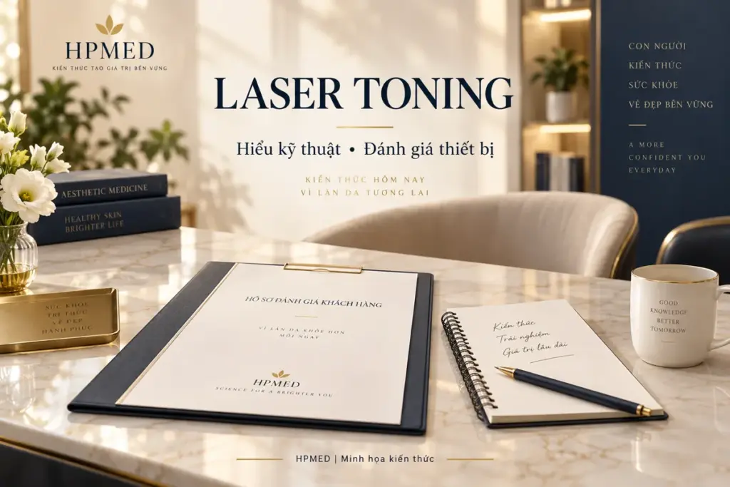 Laser toning là gì? Phân biệt kỹ thuật và cách chọn thiết bị 1 Minh họa bàn tư vấn và hồ sơ đánh giá khi tìm hiểu laser toning