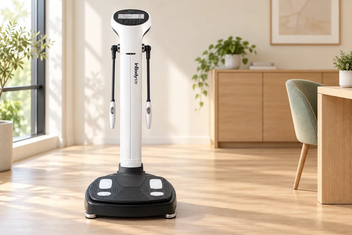 Máy InBody 570 đặt trong không gian phòng tư vấn thành phần cơ thể