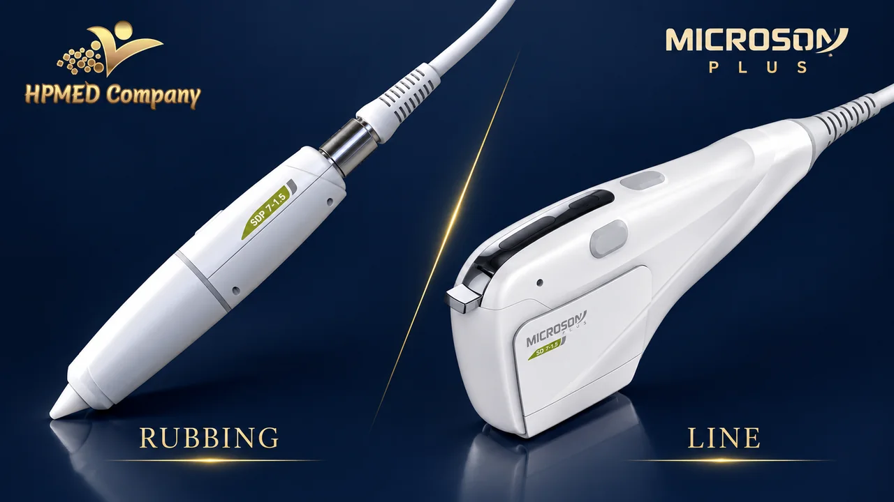 Tay cầm Rubbing dạng bút và tay cầm Line của máy Microson Plus