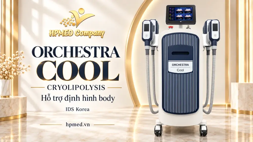Máy ORCHESTRA COOL IDS với màn hình và bốn đầu ứng dụng cryolipolysis