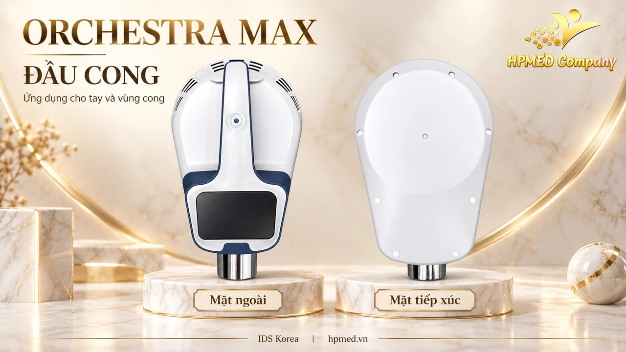 Mặt ngoài và mặt tiếp xúc của đầu cong ORCHESTRA MAX IDS dành cho tay và các vùng cong