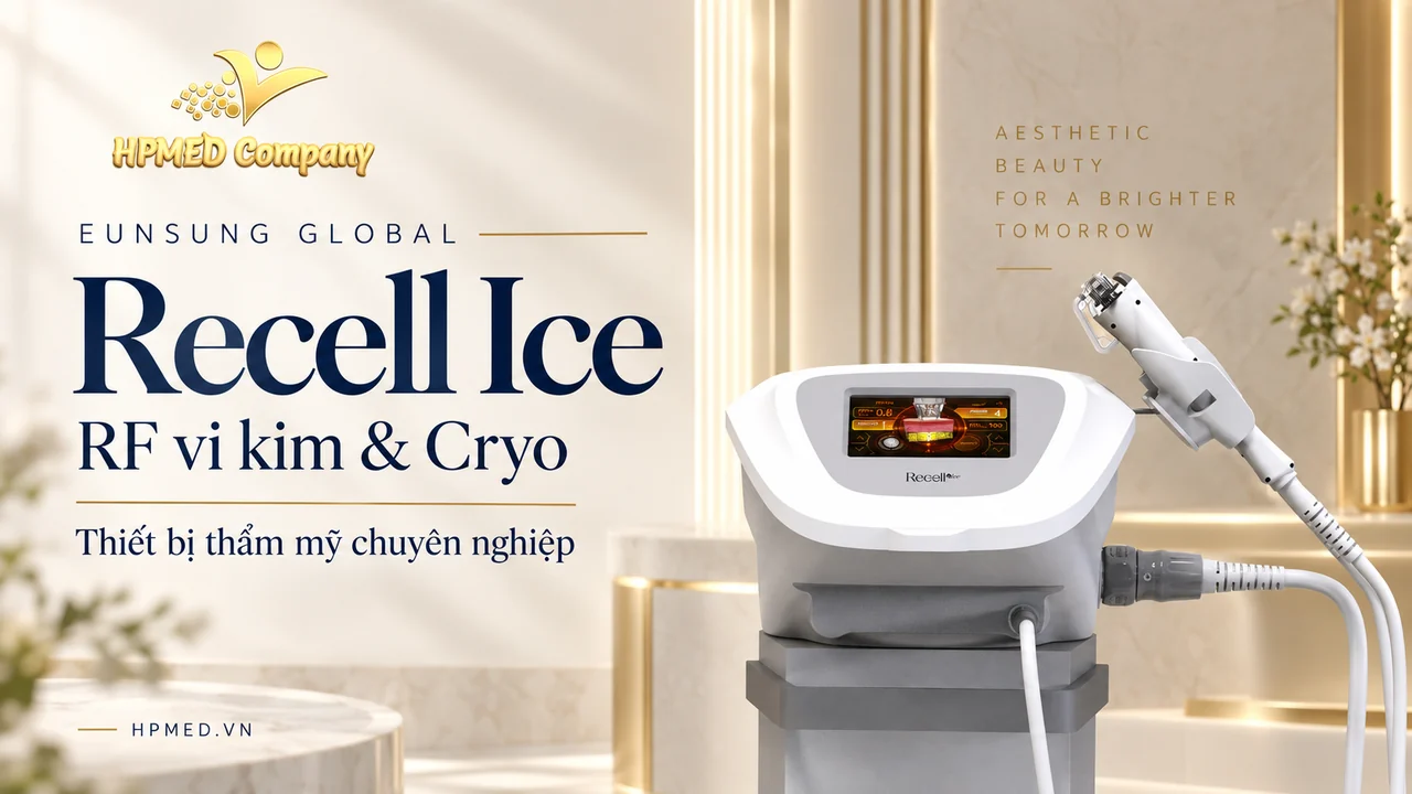 Máy RF vi kim Recell Ice Eunsung kết hợp tay cầm làm lạnh Cryo