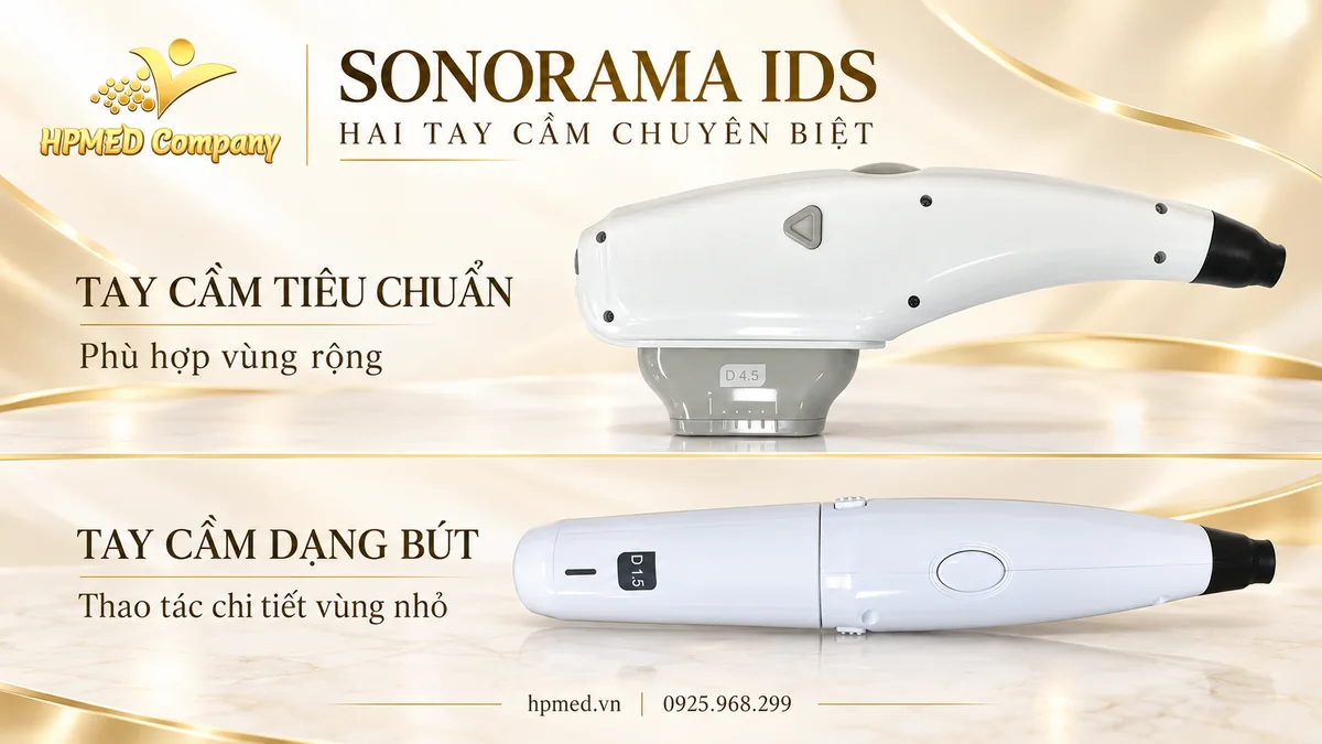 Tay cầm tiêu chuẩn và tay cầm dạng bút của máy HIFU SONORAMA IDS