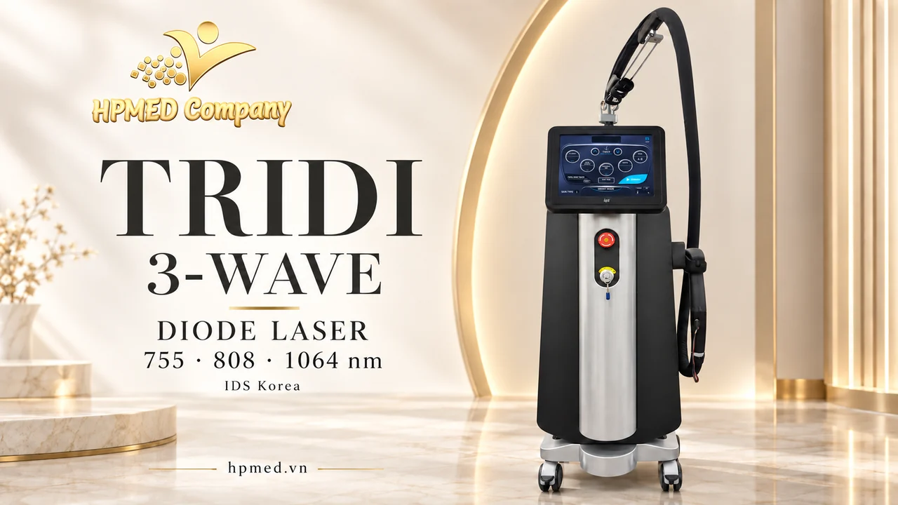 Máy TRIDI 3-Wave IDS với ba bước sóng 755, 808 và 1064 nm trong thiết kế HPMED