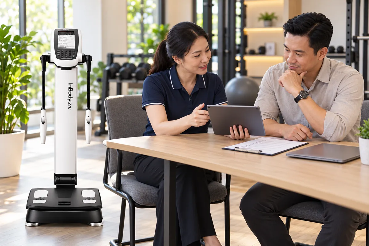 Minh họa tư vấn chọn máy InBody cho cơ sở tập luyện với thiết bị InBody 270 bên cạnh