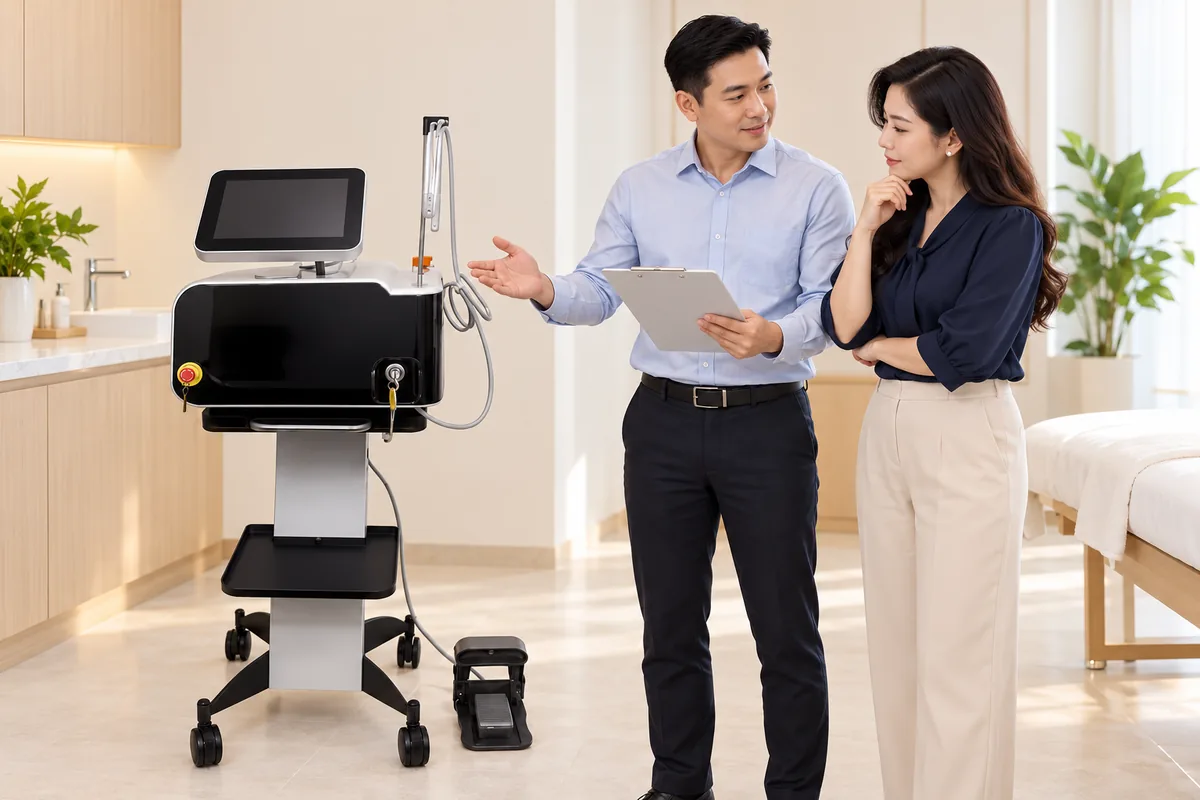 Ảnh minh họa tư vấn lựa chọn máy laser 980nm tại phòng trưng bày thiết bị