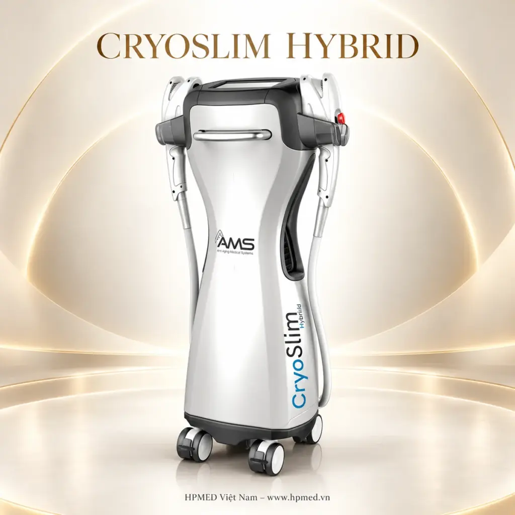 Toàn thân máy CryoSlim Hybrid AAMS Pháp với hai đầu Cryode và bánh xe