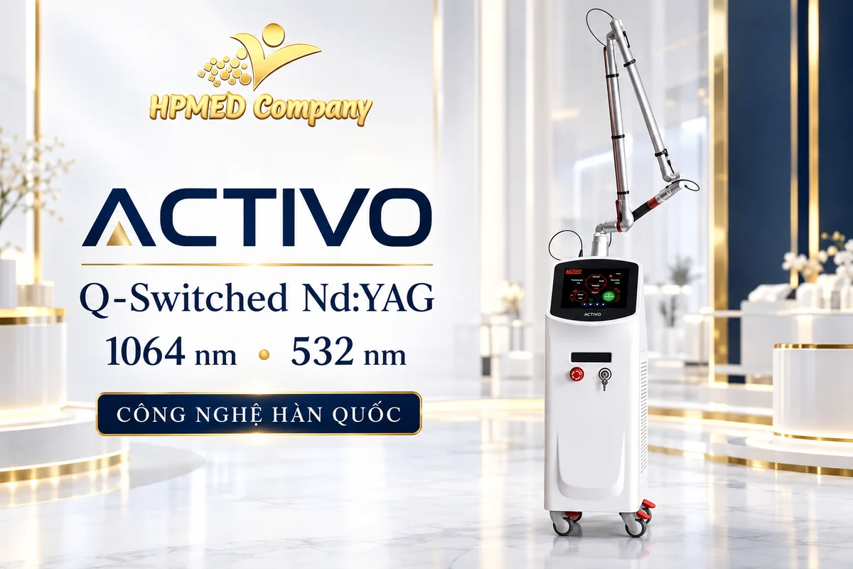 ACTIVO Hàn Quốc tại HPMED: Công nghệ laser Q-Switched Nd:YAG và hồ sơ pháp lý minh bạch 2 Minh họa thiết bị laser ACTIVO Q-Switched Nd:YAG Hàn Quốc