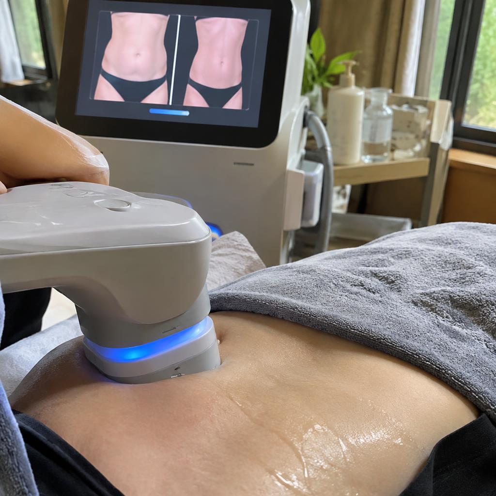 Hình ảnh trước và sau khi giảm béo với công nghệ RF Fractional của khách hàng