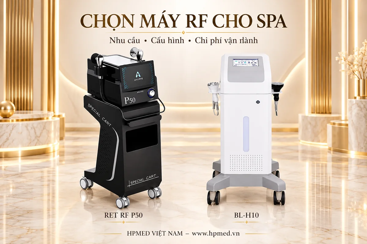 Máy RF là gì và cách chọn máy phù hợp cho spa 3 Máy RET RF P50 và BL-H10 để đối chiếu cấu hình khi chọn thiết bị RF cho spa
