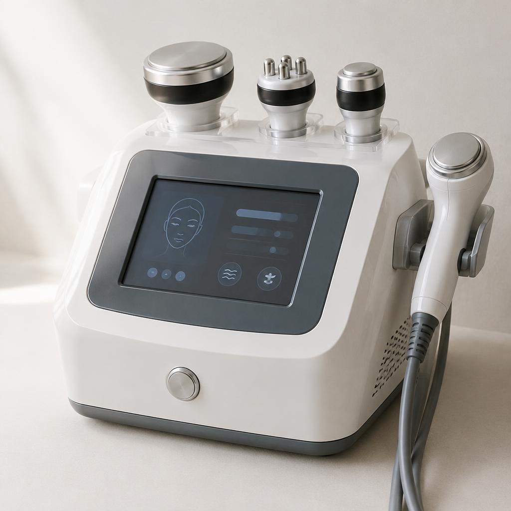 Thiết bị máy RF giảm béo đang được sử dụng để làm săn chắc da ở vùng đùi