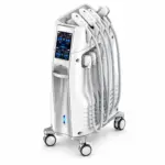 Máy giảm béo Coolshaping2 với màn hình điều khiển và các tay cầm, chụp toàn thân trên nền trắng