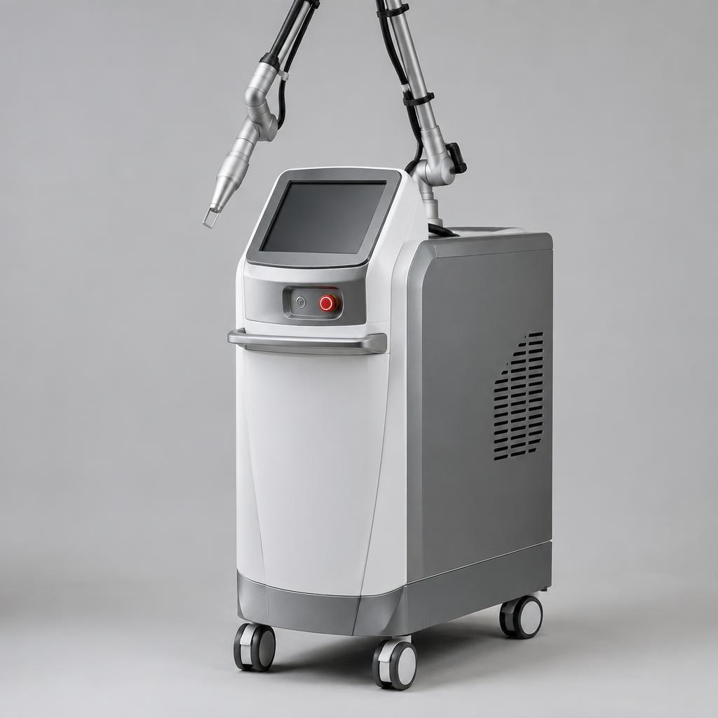 So Sánh Các Phương Pháp Điều Trị Bớt Hori & Bớt Ota Hiệu Quả Nhất 2026 4 Máy laser Q-Switched Nd:YAG hiện đại đang hoạt động trong phòng điều trị