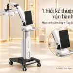 Toàn thân máy Diosole DS-P01 cùng chi tiết màn hình cảm ứng, tay đỡ và vòng tay cầm.