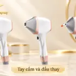 Ba cấu hình đầu thay trên tay cầm HIDL 1800W, gồm đầu chữ nhật lớn, chữ nhật nhỏ và đầu tròn