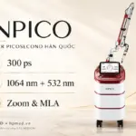 Thông số INPICO: xung 300 ps, bước sóng 1064 và 532 nm, hai tay cầm Zoom và MLA