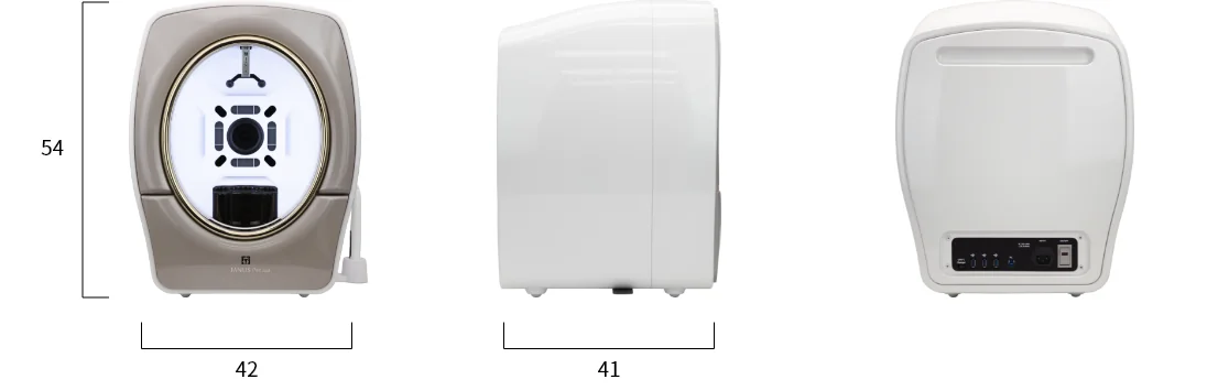 Các góc nhìn mặt trước, mặt bên và mặt sau máy JANUS Pro Sunlike
