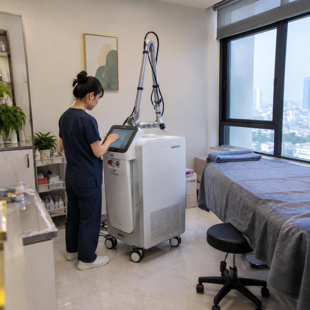 Laser Xung Dài 2026: Những cập nhật công nghệ và ứng dụng mới nhất trong thẩm mỹ 3 Đội ngũ kỹ thuật viên HPMED đang tư vấn về thiết bị laser thẩm mỹ