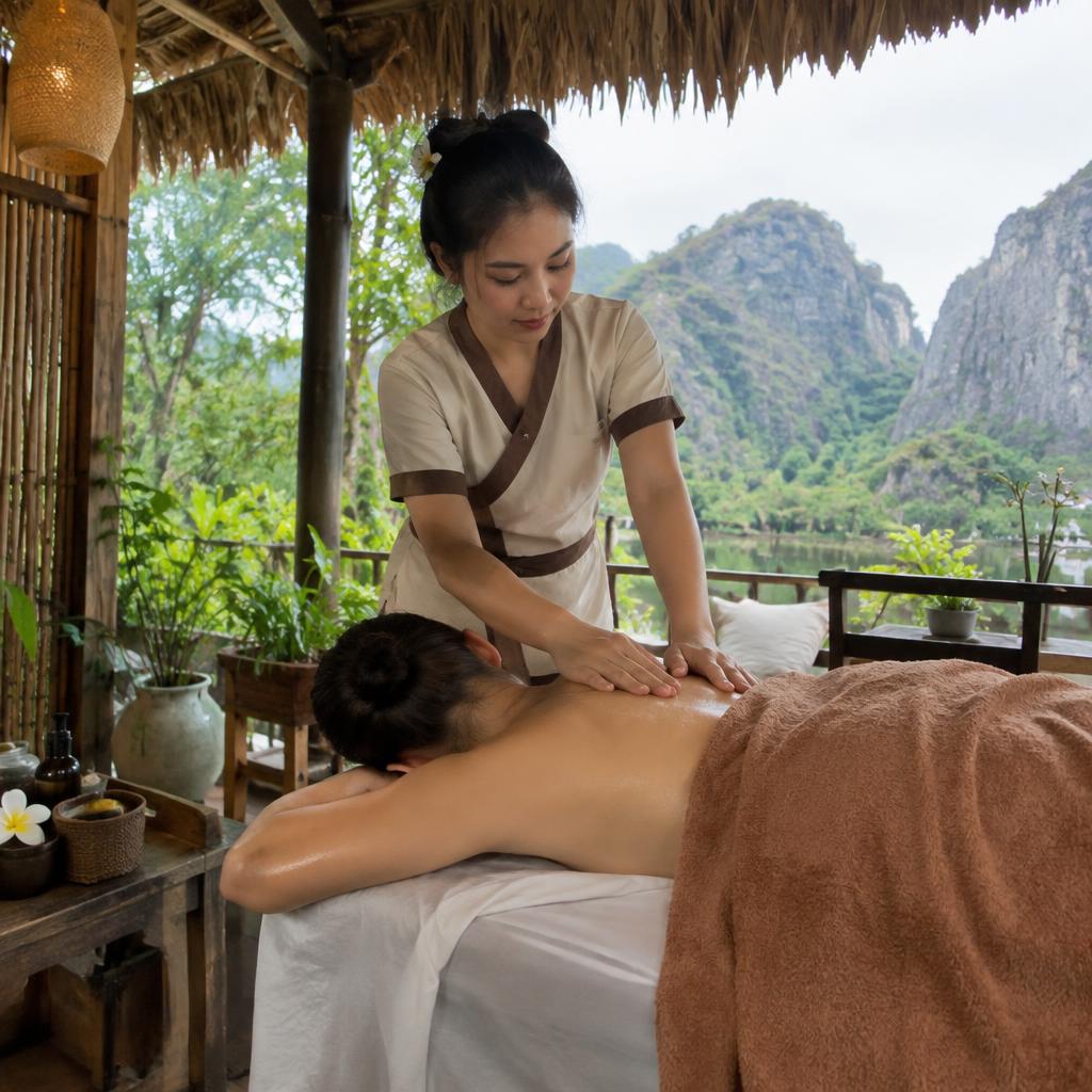 Xu hướng dịch vụ spa tại Quận 12 năm 2026: Những đổi mới trong massage và chăm sóc sức khỏe 4 Phòng massage thư giãn với ánh sáng dịu nhẹ và không gian yên tĩnh