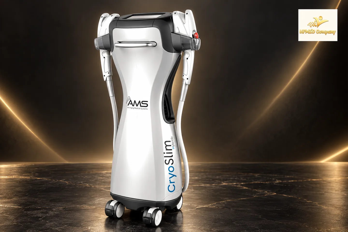 Máy CryoSlim Hybrid AAMS toàn thân với hai đầu Cryode, dây dẫn và bánh xe