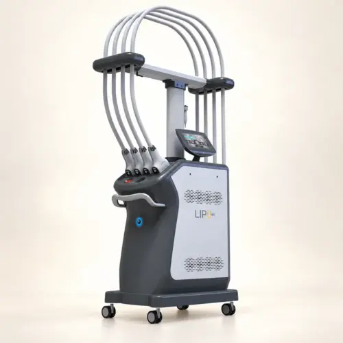 Máy giảm béo LIPO 1060 màu graphite và bạc, bốn đầu điều trị và màn hình cảm ứng