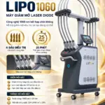 Poster HPMED giới thiệu máy LIPO 1060, 4 đầu điều trị và thông số laser 1060 nm