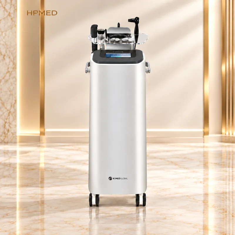 Máy SINESON2 K1MED RF và ESWT toàn thân trên nền luxury vàng champagne