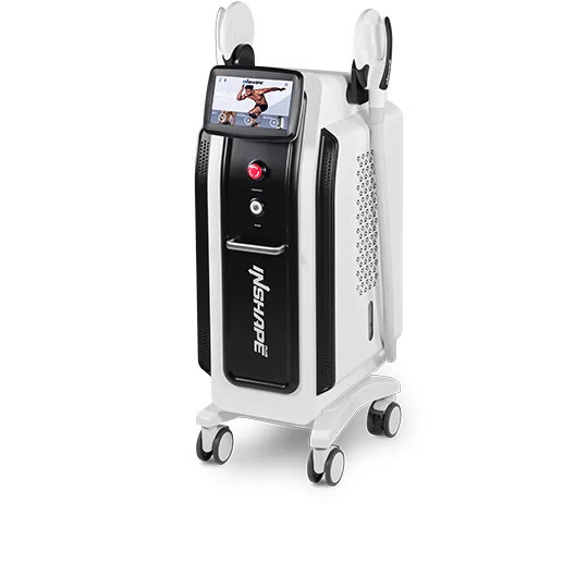 Ảnh nhà sản xuất máy InShape GTG màu đen trắng, màn hình và hai đầu tác động điện từ