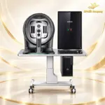 Máy phân tích da 3D DermaVista ADSS với buồng chụp, màn hình dọc và bàn có bánh xe
