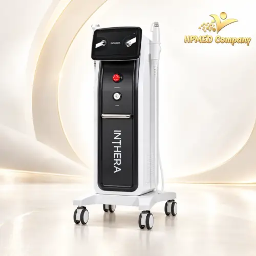 Máy INTHERA GTG Medical màu trắng bạc với mặt trước đen và hai tay cầm