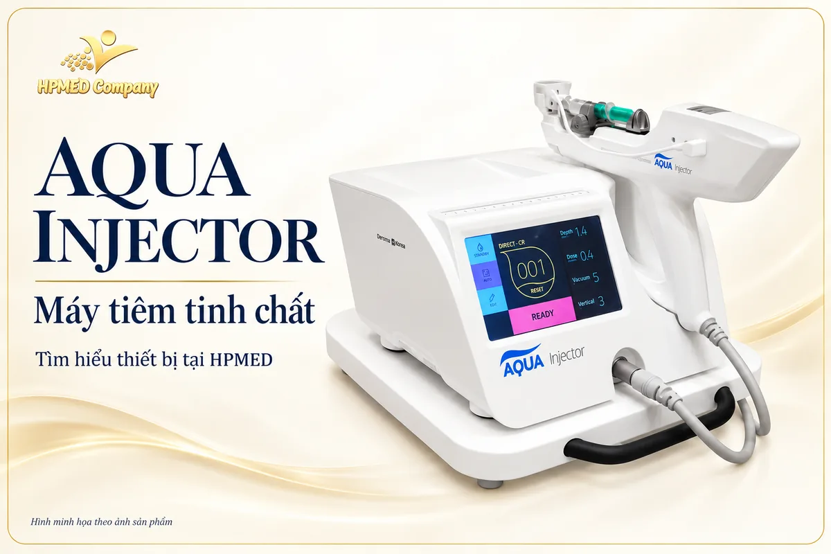 Máy tiêm tinh chất Aqua Injector để bàn có màn hình và tay cầm