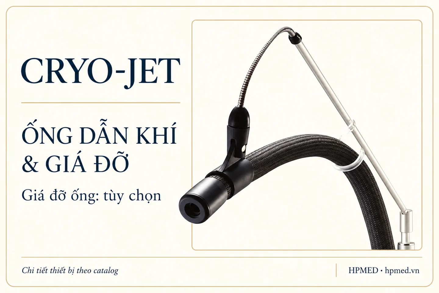 Máy thổi lạnh Cryo-Jet Hàn Quốc 4 Chi tiết đầu thổi, ống dẫn khí bọc đen và giá đỡ ống tùy chọn của Cryo-Jet