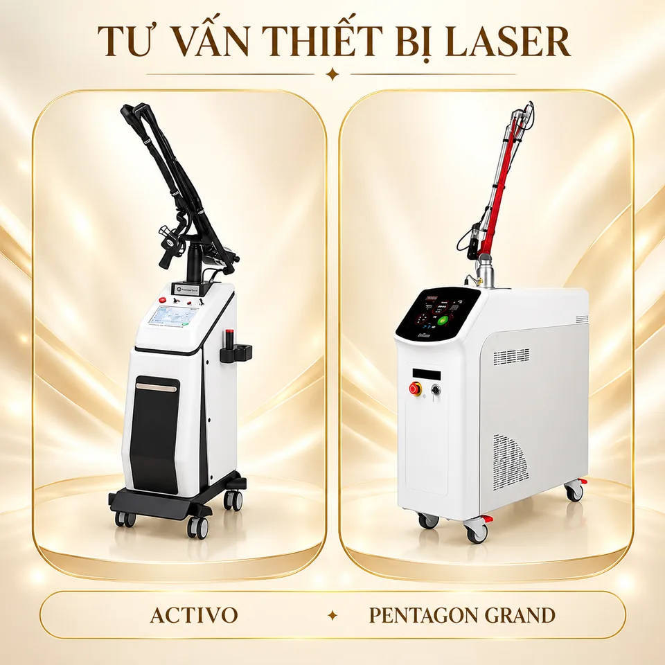 Máy laser Q-Switched Nd:YAG ACTIVO và máy laser CO2 Fractional PENTAGON GRAND