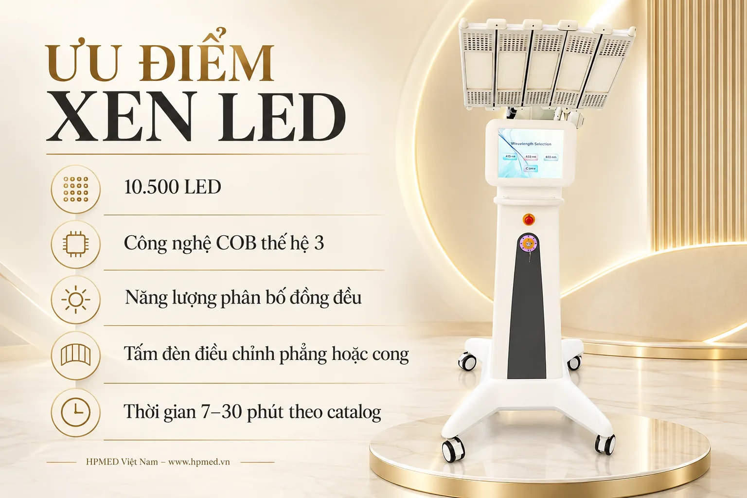 Thiết kế toàn bộ máy Xen LED với 10.500 LED COB và các tấm đèn điều chỉnh phẳng hoặc cong
